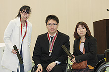 第11回広島県障害者技能競技大会に出場した水永さん、周さん、金子さん