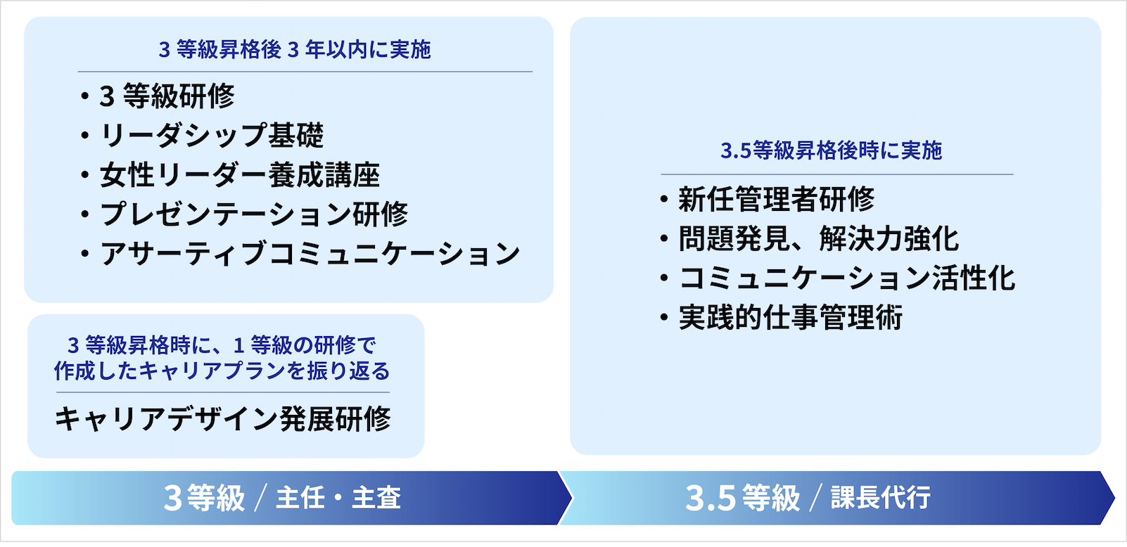 リーダー期の研修についての図